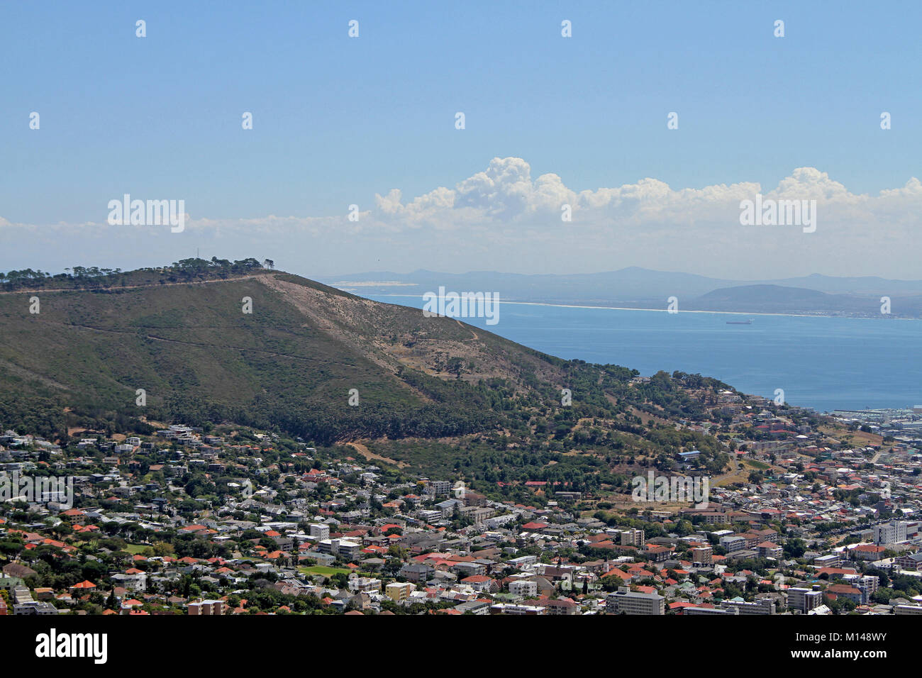 View of Signal Hill from Table Mountain, Cape Town, Western Cape, South Africa. Stock Photo