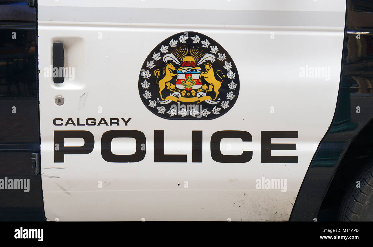 Detail of a police car in Calgary, Alberta, Canada Stock Photo