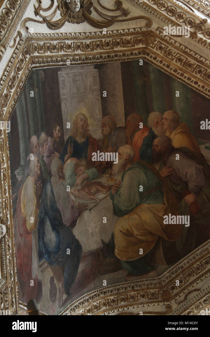 Paintings On The Amalfi Cathedral Ceiling Amalfi Italy Stock