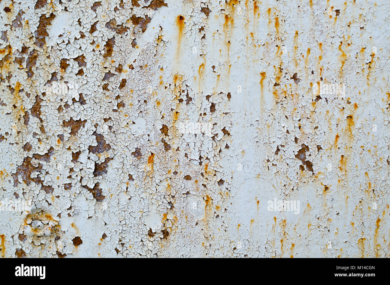 Texture of a rust on a steel railroad bridge with an old paint job