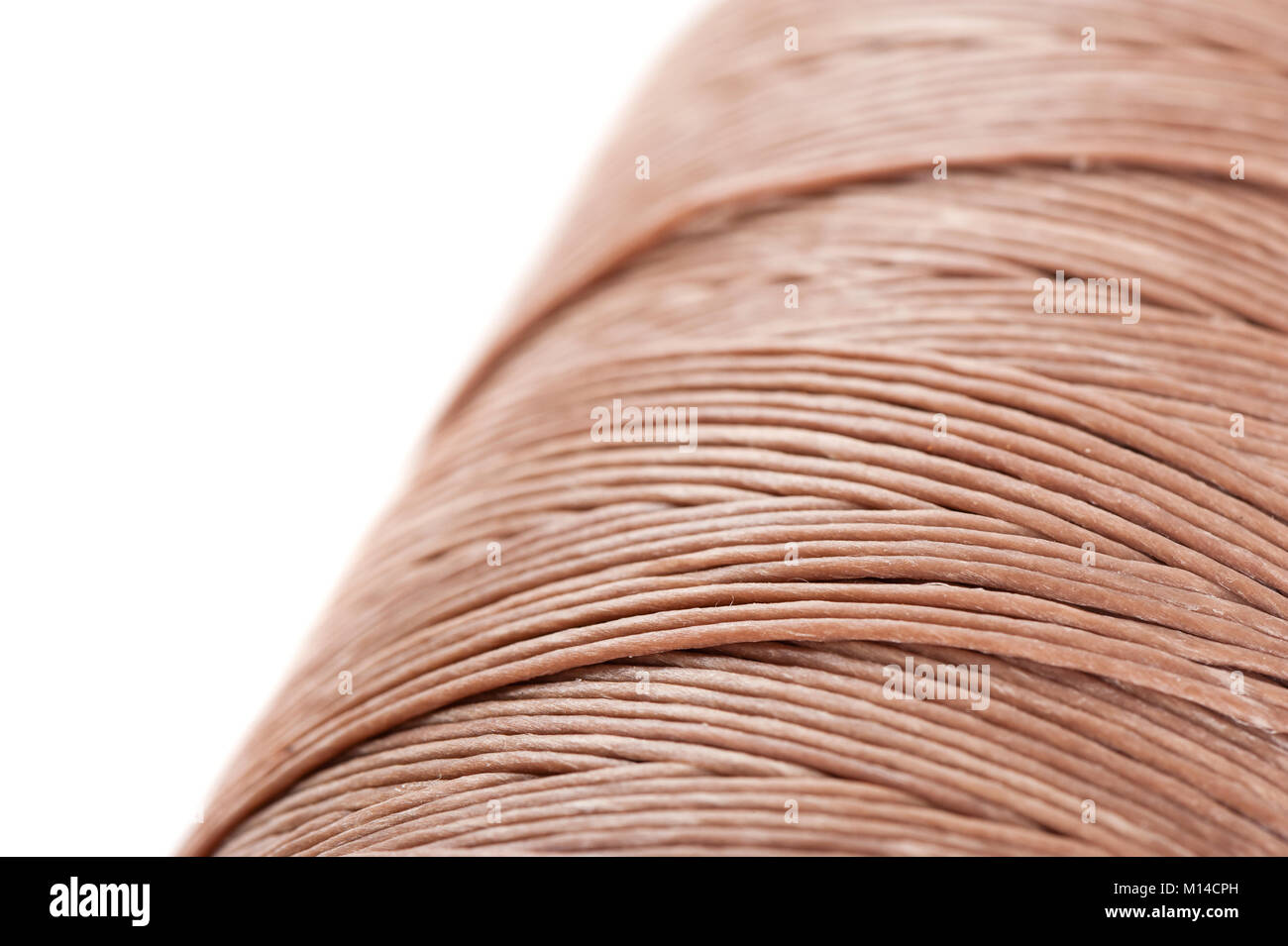 closeup brown waxed thread for hand stitching leather Stock Photo Alamy