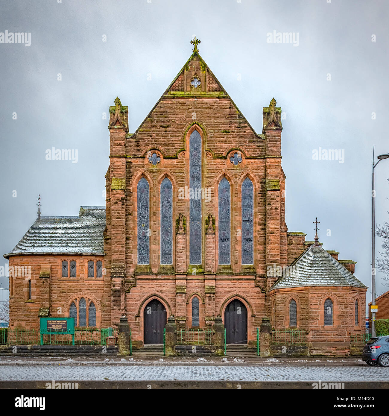 Our Holy Redeemers chapel in the Scottish town of Clydebank. Stock Photo