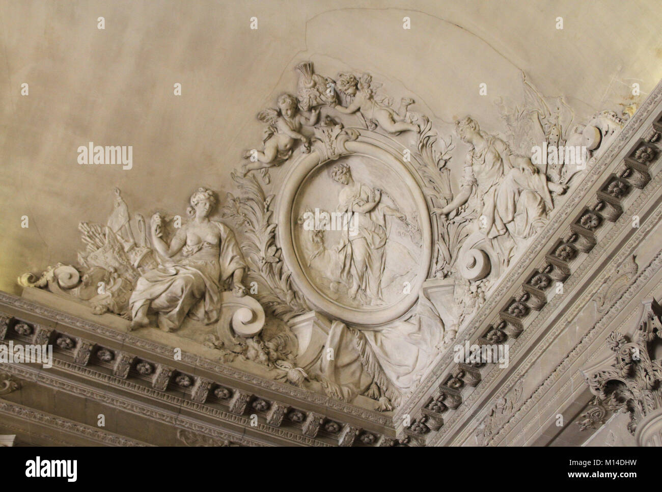 Sculptural Crown Molding In The Corners Of The Ceiling Of The