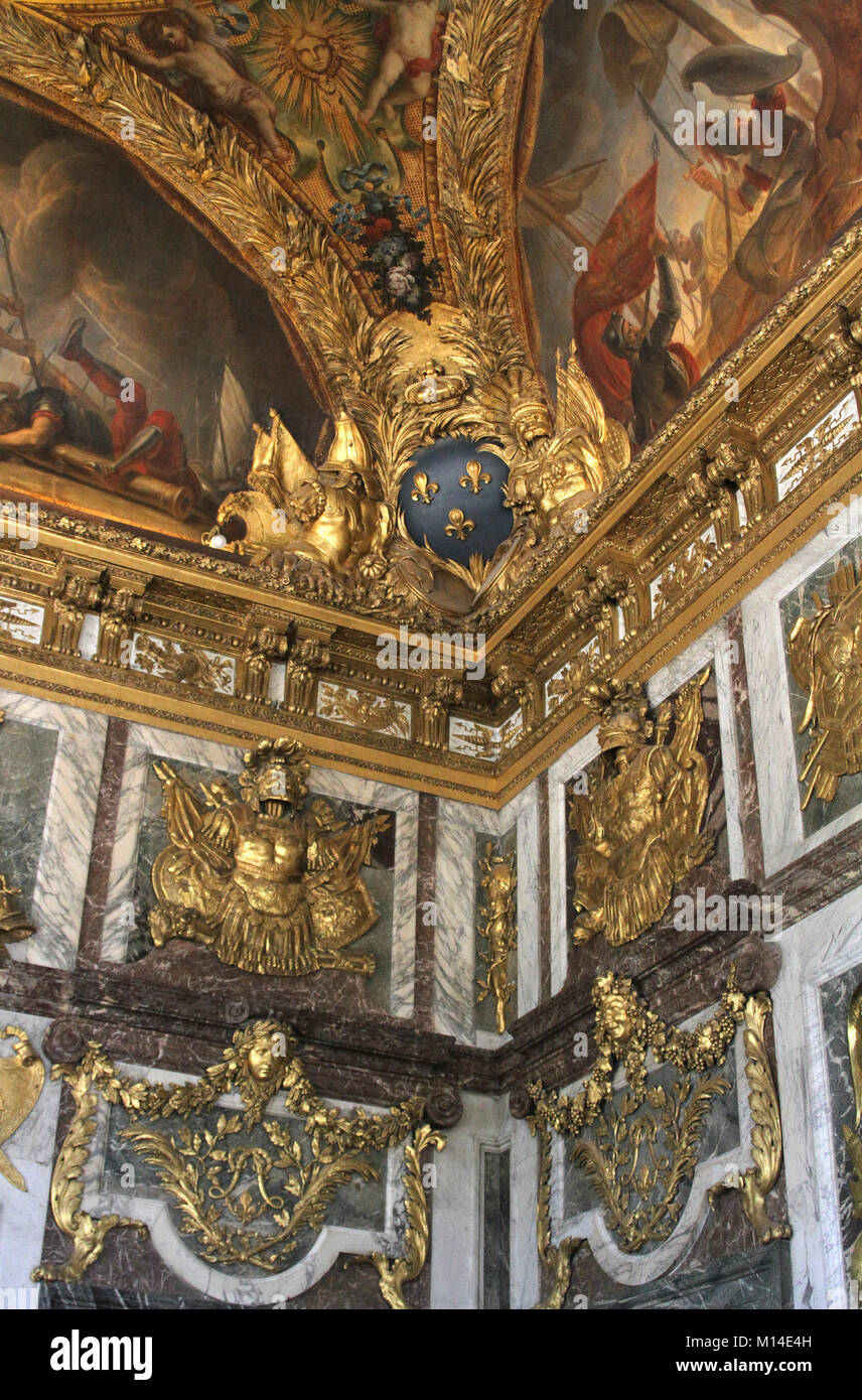 Ceiling Corner Of The Hall Of Mirrors Versailles Palace