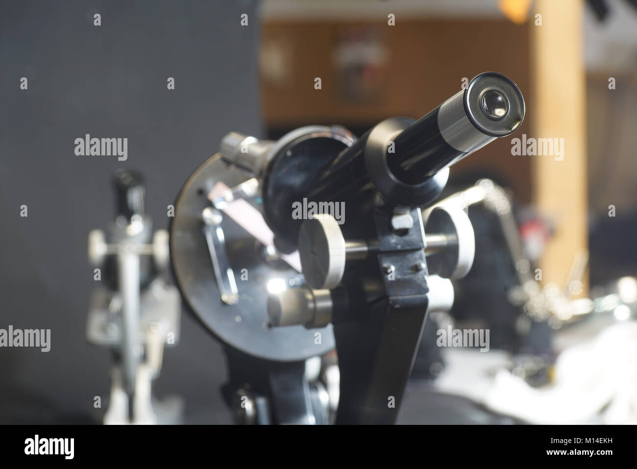 Microscope and test tubes photographed in the studio Stock Photo - Alamy