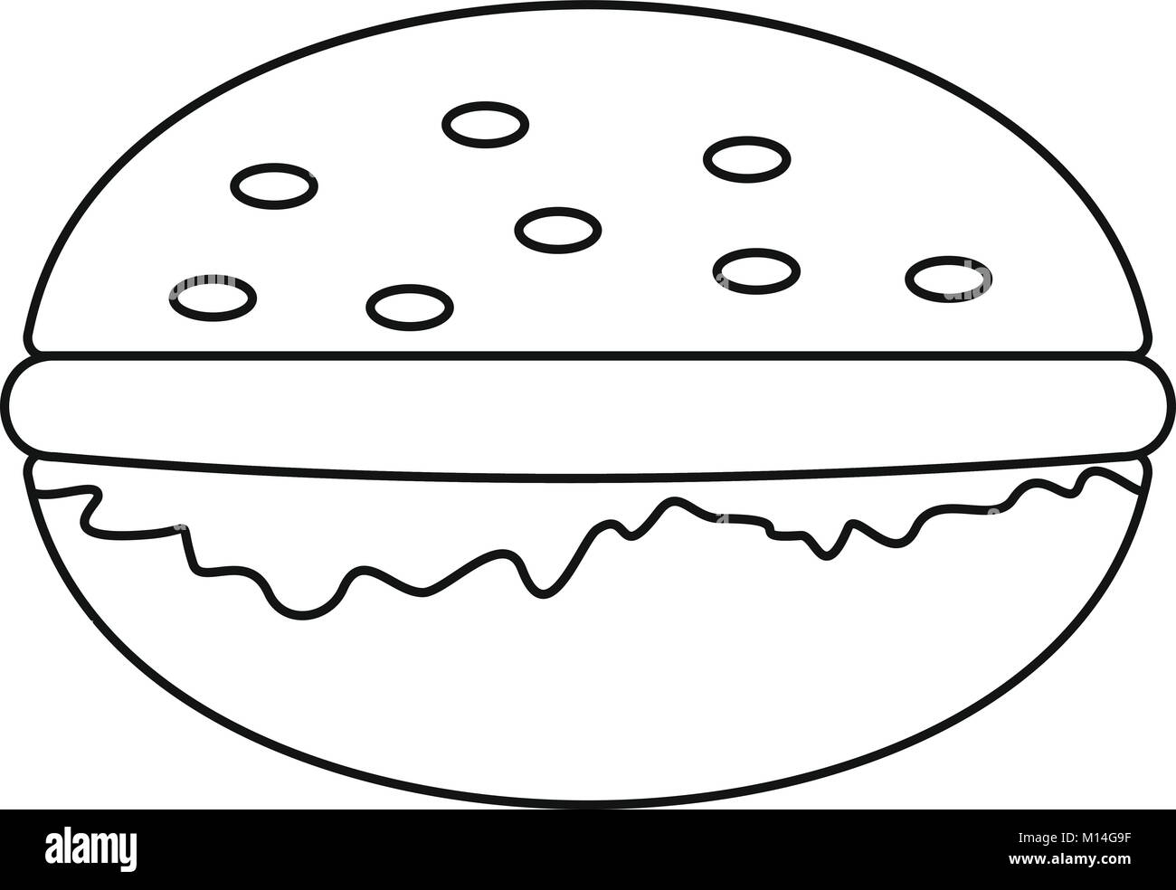 Burger icon outline Stock Vector Image & Art - Alamy