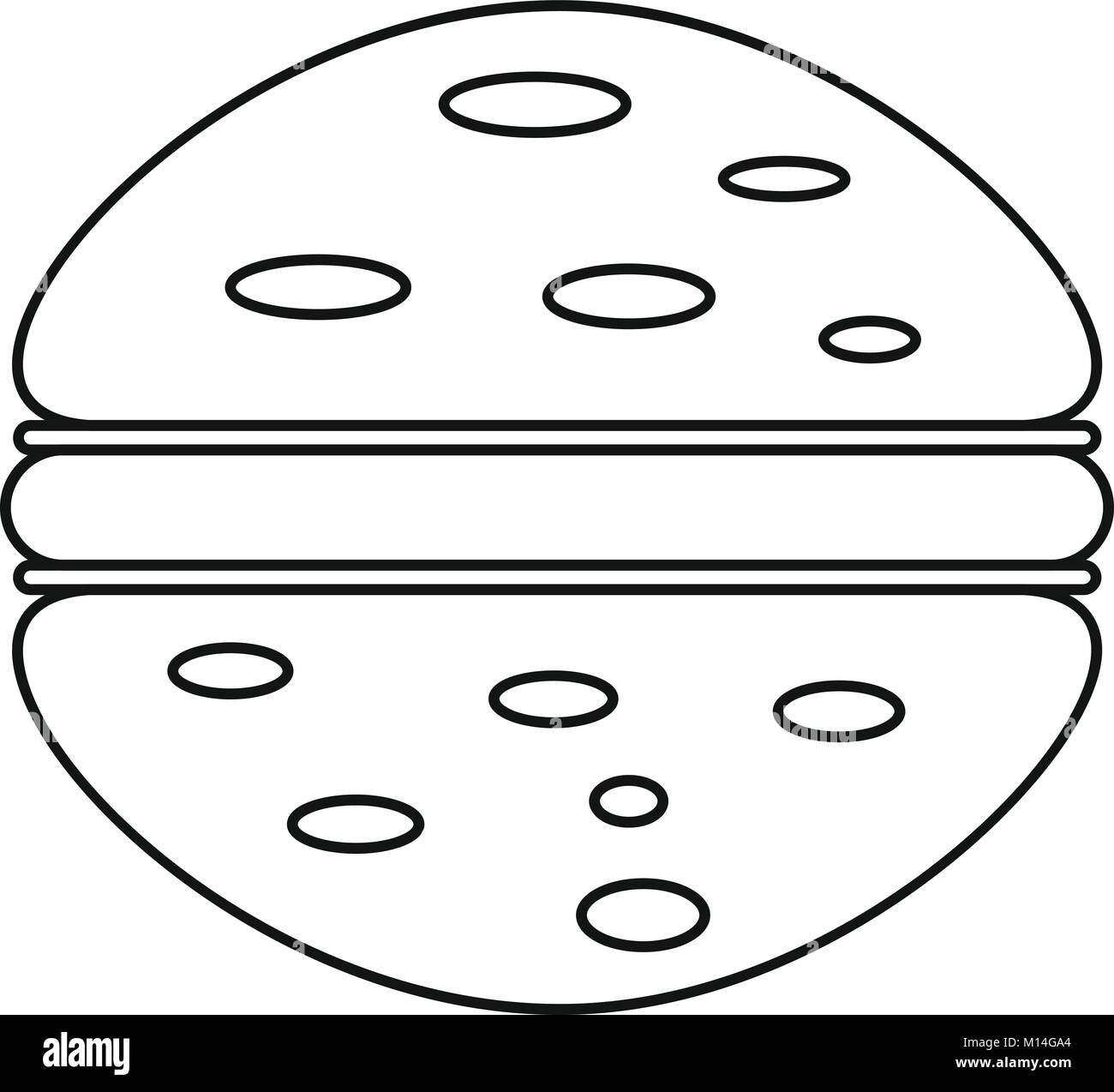 Burger icon outline Stock Vector