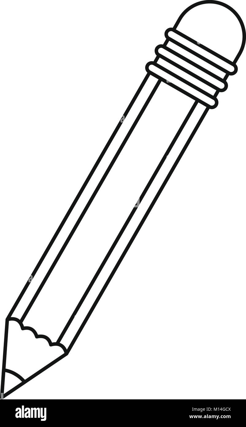wallpapers Outline Pencil Clipart Black And White https www alamy com stock photo pencil with eraser icon outline 172819050 html