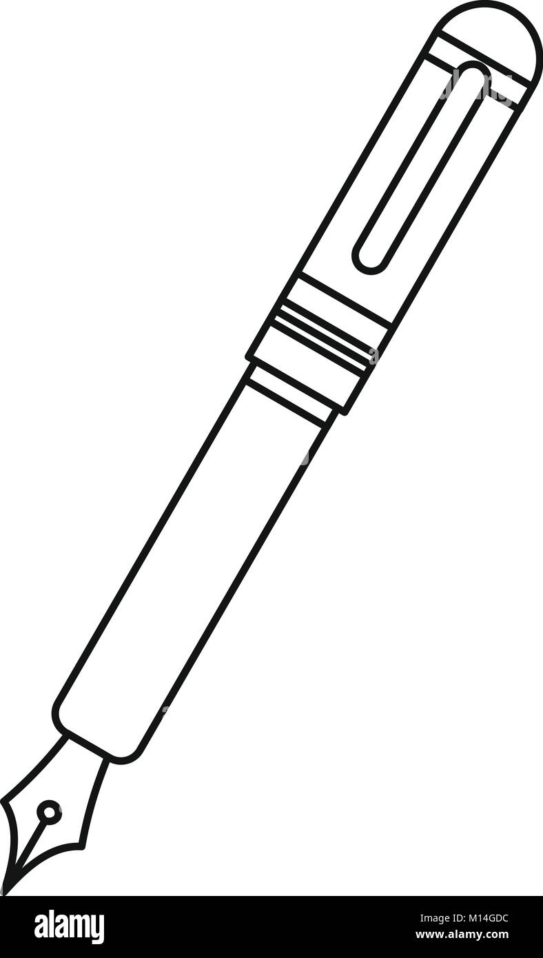 Black fountain pen icon outline Stock Vector Image & Art - Alamy