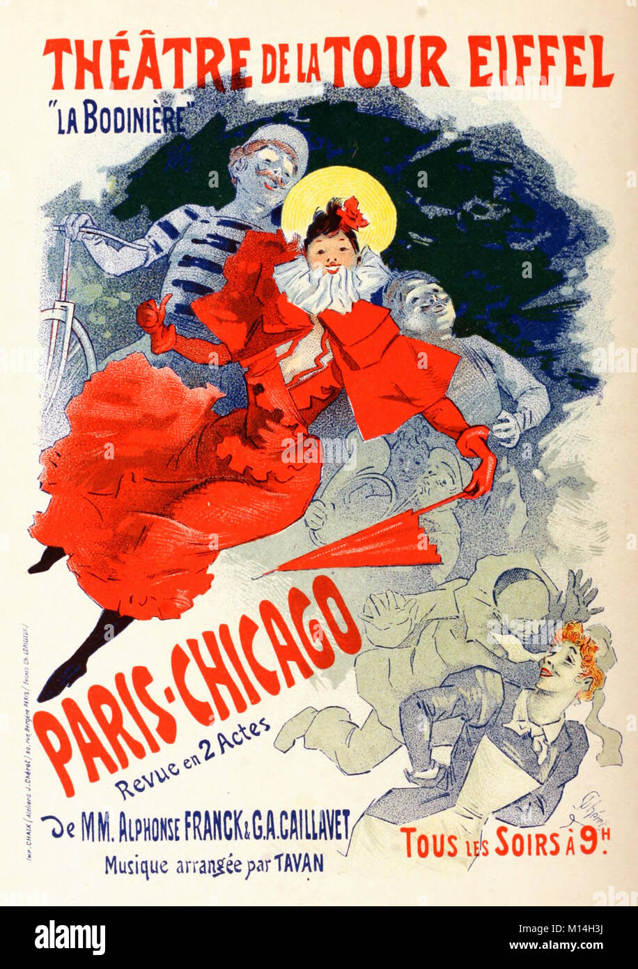 Jules Cheret Theatre De La Tour Eiffel Belle Epoque Poster Art Stock Photo Alamy