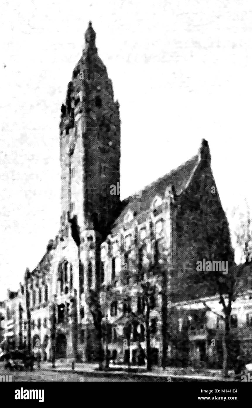 Charlottenburg (the former village of Lietzow) , Berlin, Germany - The Rathaus (Town Hall) - Shown as it was prior to bomb damage by the RAF in WWII Stock Photo