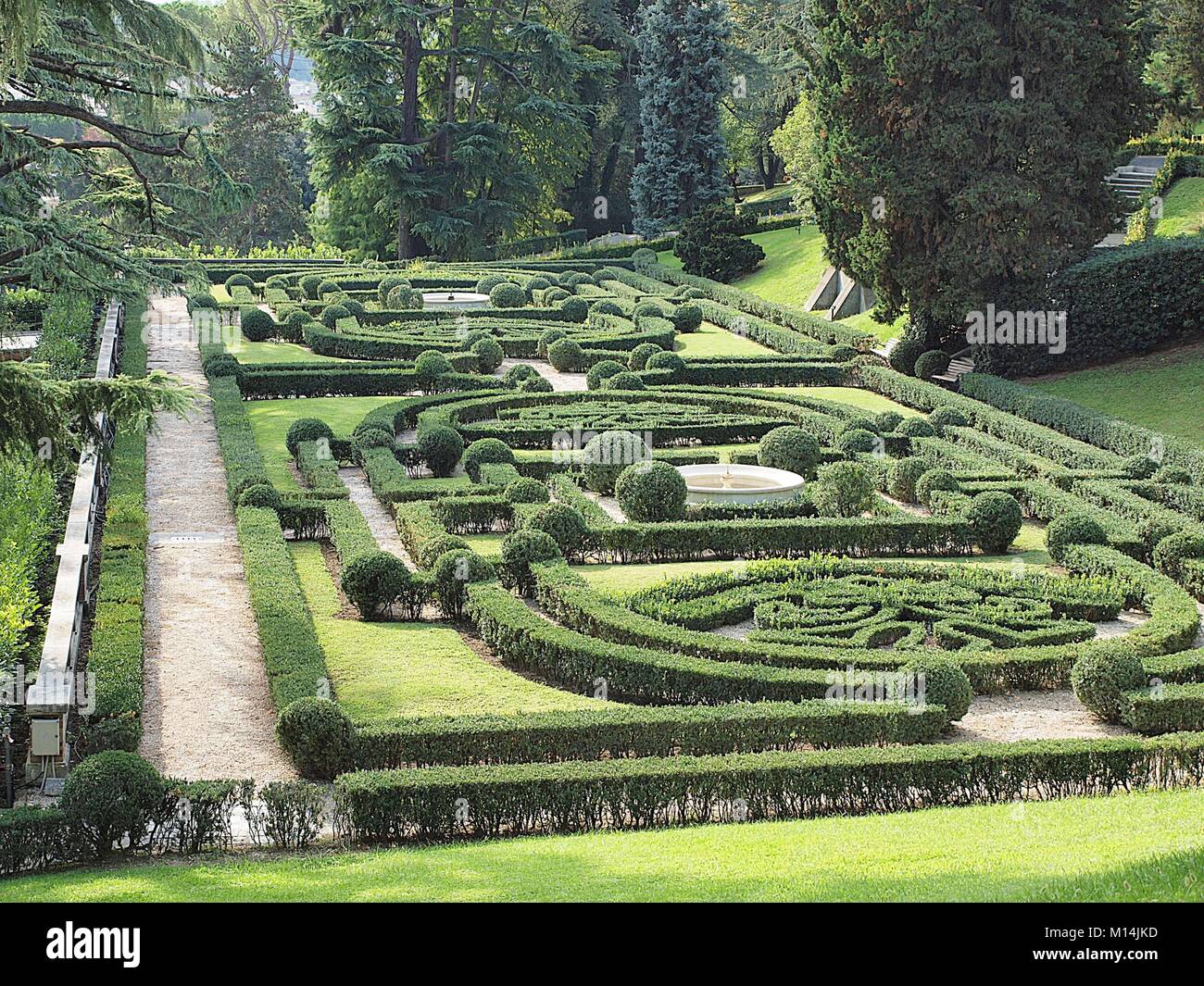 Nice plant pattern in the Vatican gardens of Rome Stock Photo