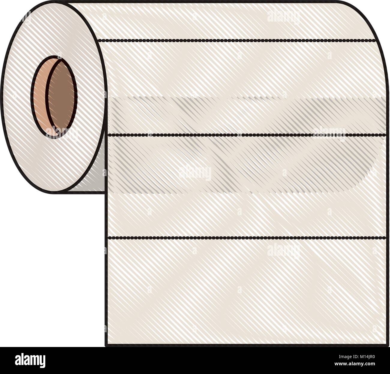 roll paper towel in colored crayon silhouette Stock Vector Image & Art