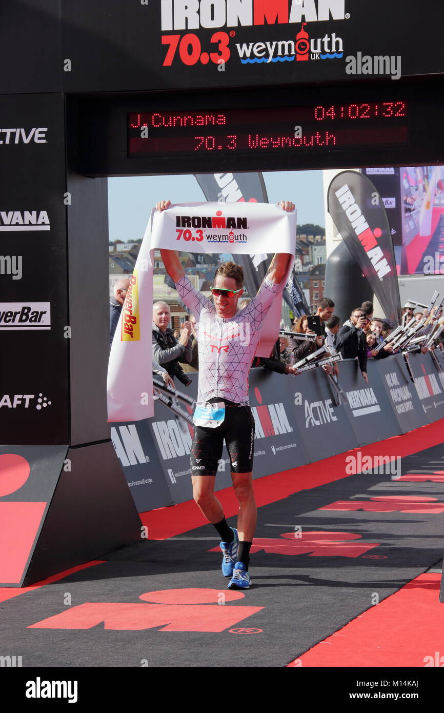 Winner of Weymouth Iron man 2017 Stock Photo Alamy