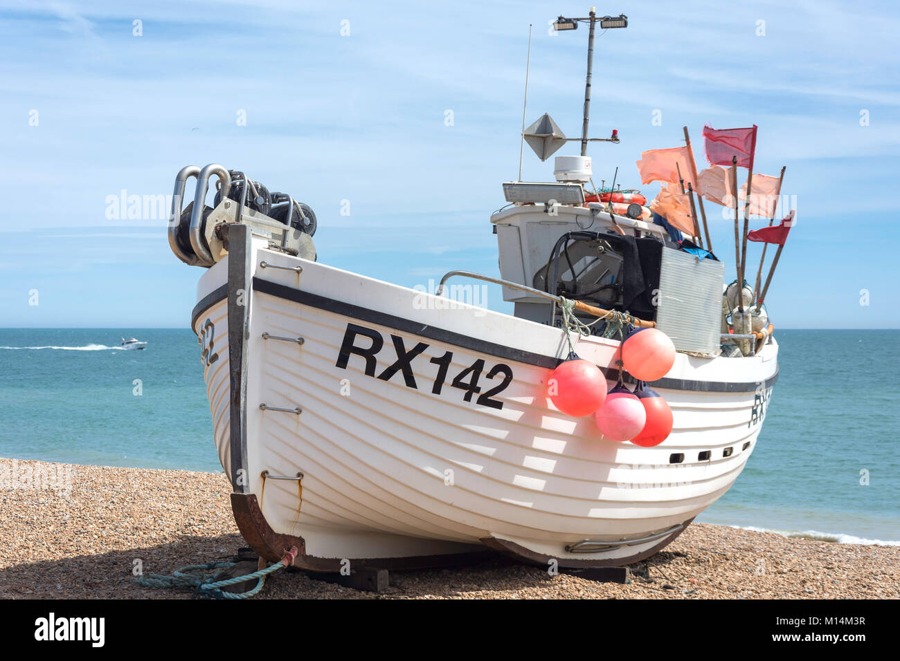 Fishing boat on Rock-a-Nore Beach, Hastings, East Sussex, England, United Kingdom Stock Photo