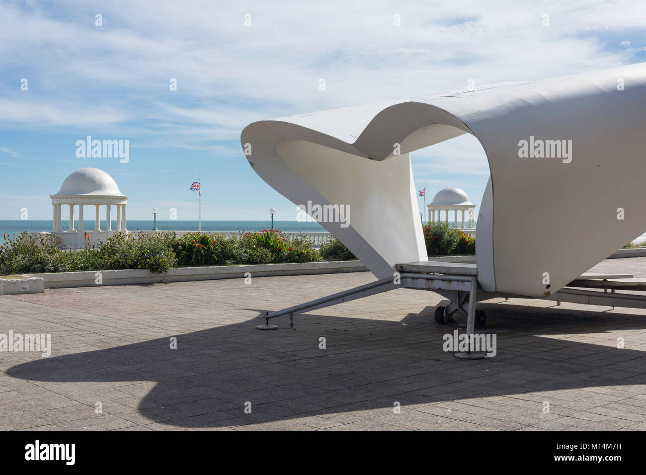 Art Deco De La Warr Pavilion terrace, Bexhill-on-Sea, East Sussex, England, United Kingdom Stock Photo