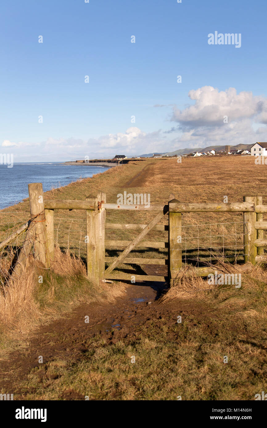 The Wales Coast Path. The Wales Coast Path route in the county of