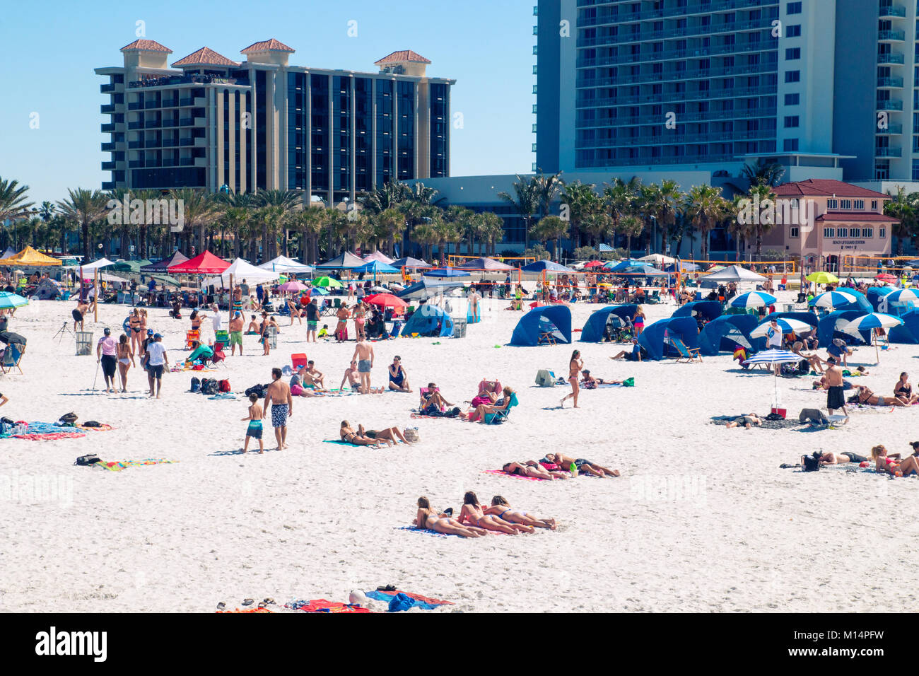Beach holiday scene, tropical sandy beach Clearwater beach Florida