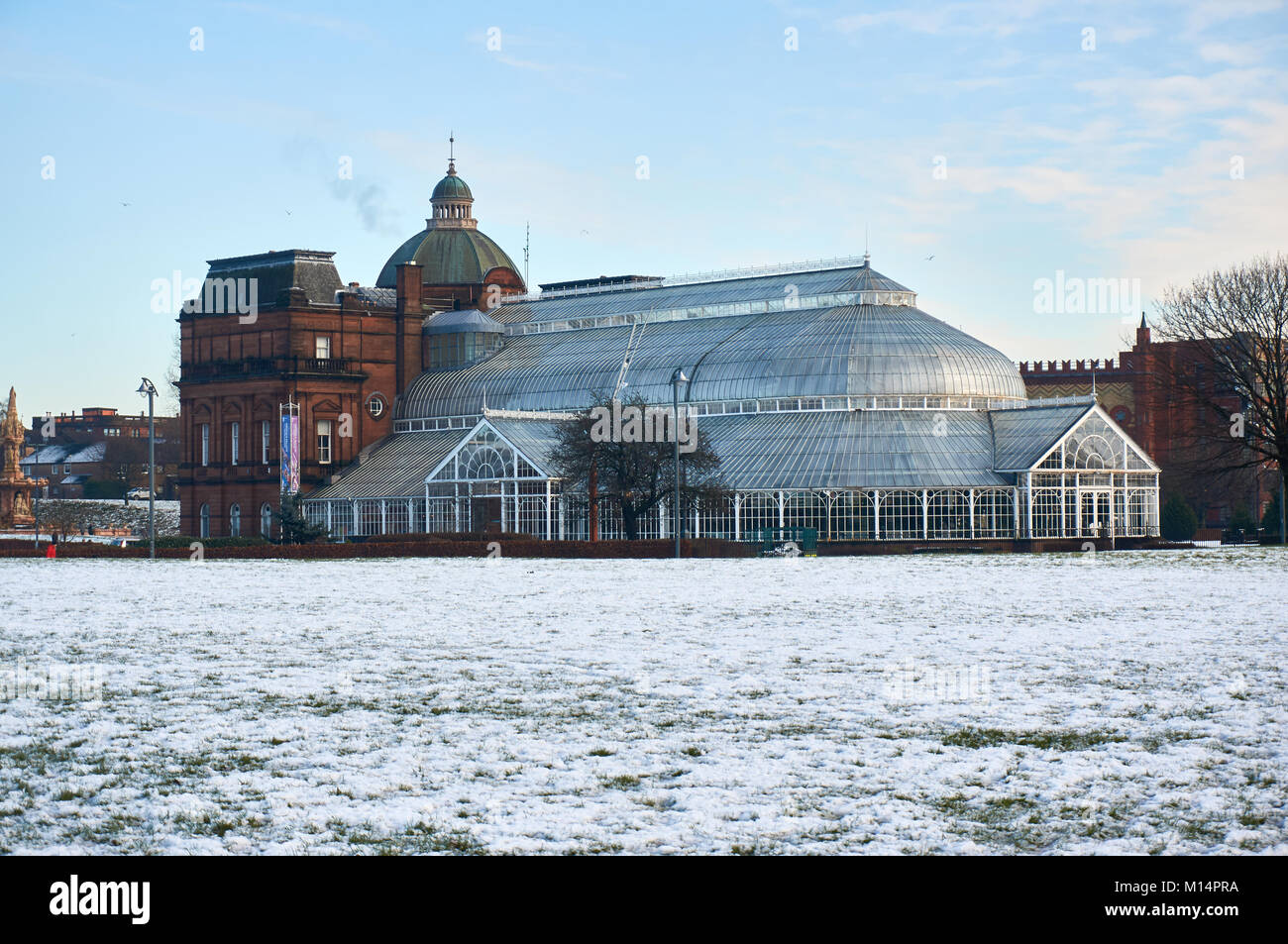 Peoples Palace and Winter Garden building in winter. Stock Photo