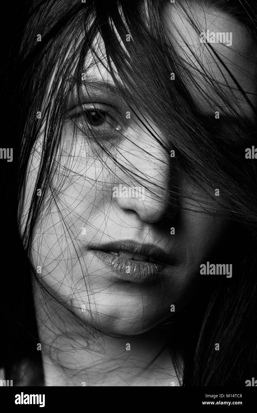 Sad woman Black and White Stock Photos & Images - Alamy