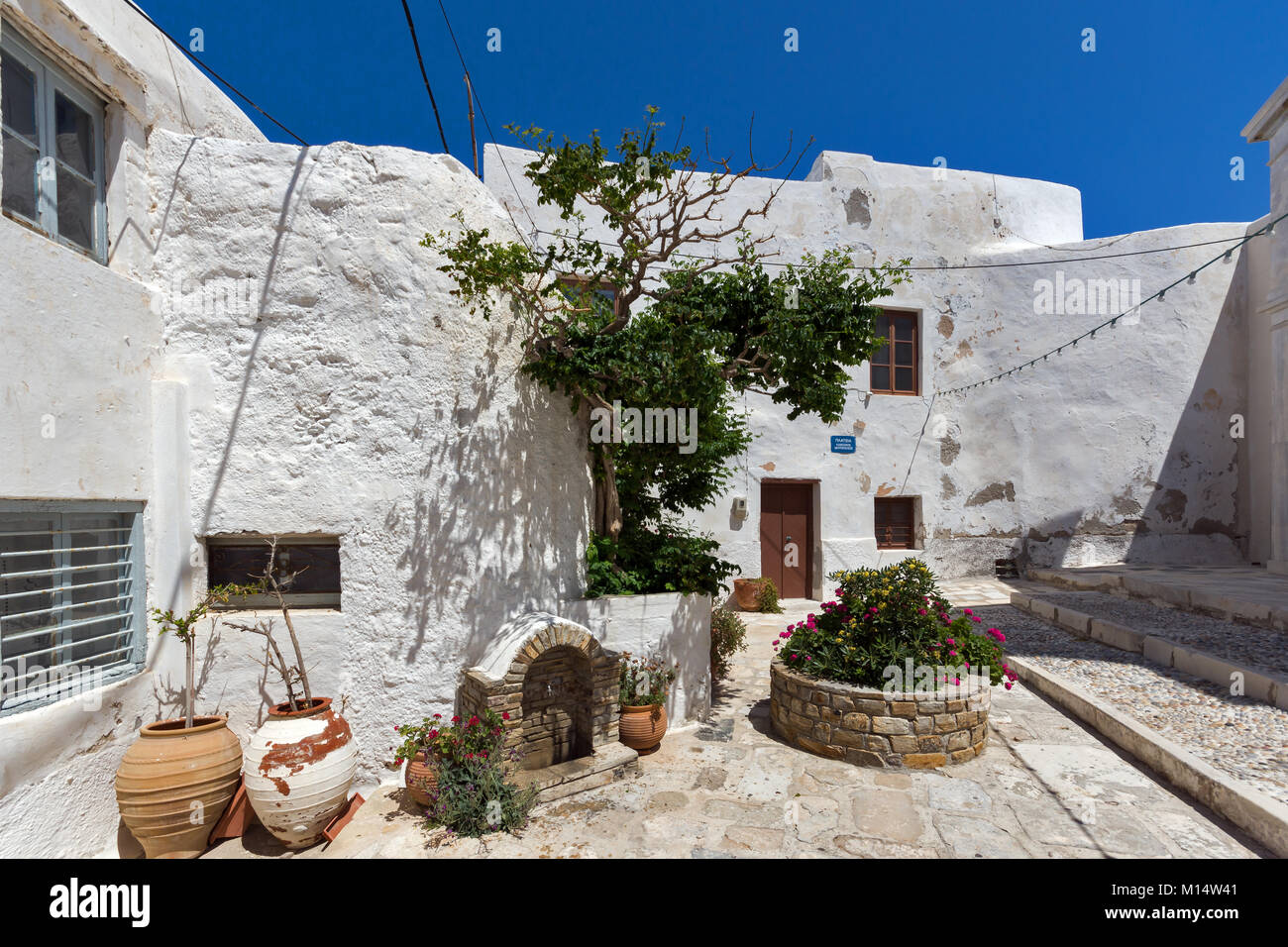 Old houses in the fortress in Chora town, Naxos Island, Cyclades ...