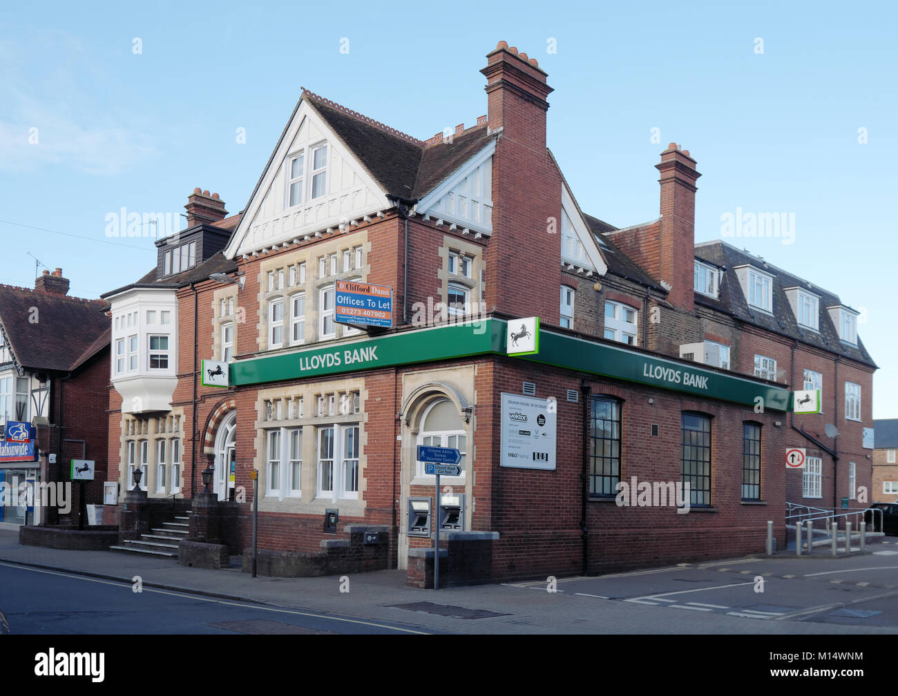 lloyds bank branch  along the redevelopment area in church walk burgess hill Stock Photo