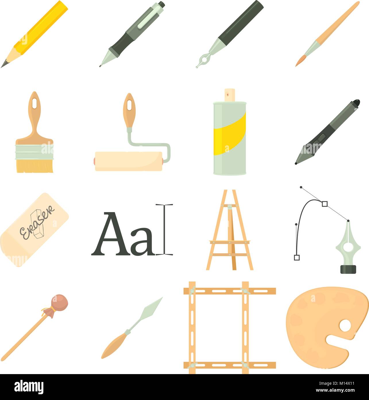 Drawing tools icons set, cartoon style Stock Vector Image & Art - Alamy