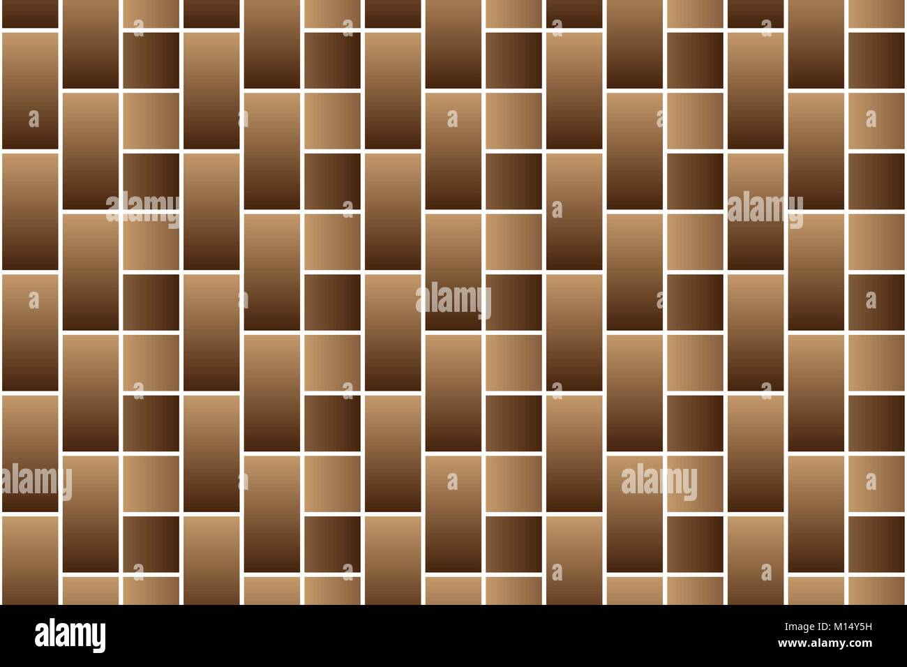 Brown bricks - vector pattern, Brick wall - brown background Stock