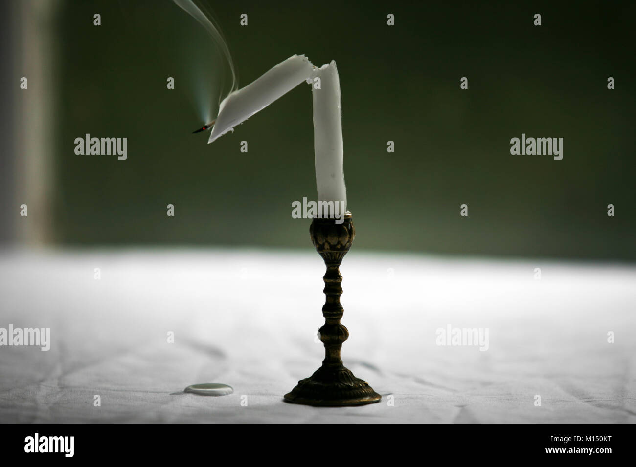 Broken candle smoke Stock Photo Alamy