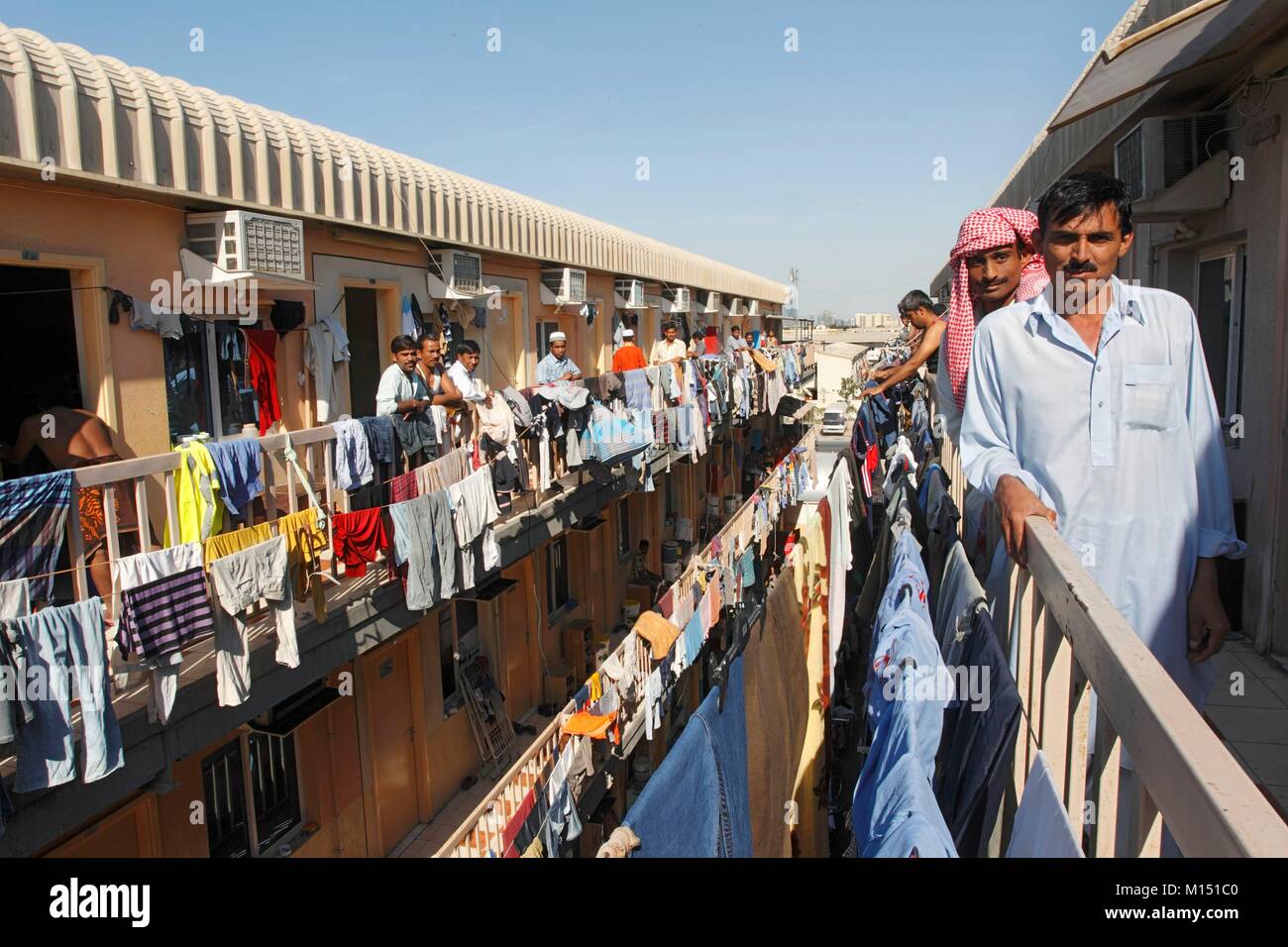 United Arab Emirates, Dubai, workers in Al Quoz Stock Photo