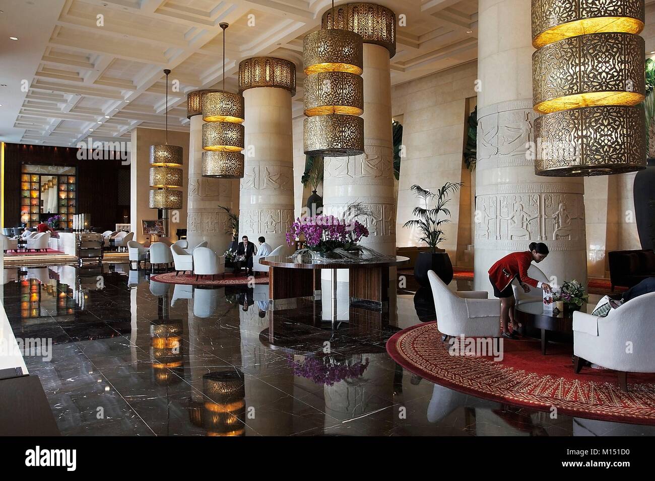 United Arab Emirates, Dubai, Rafles hotel Stock Photo