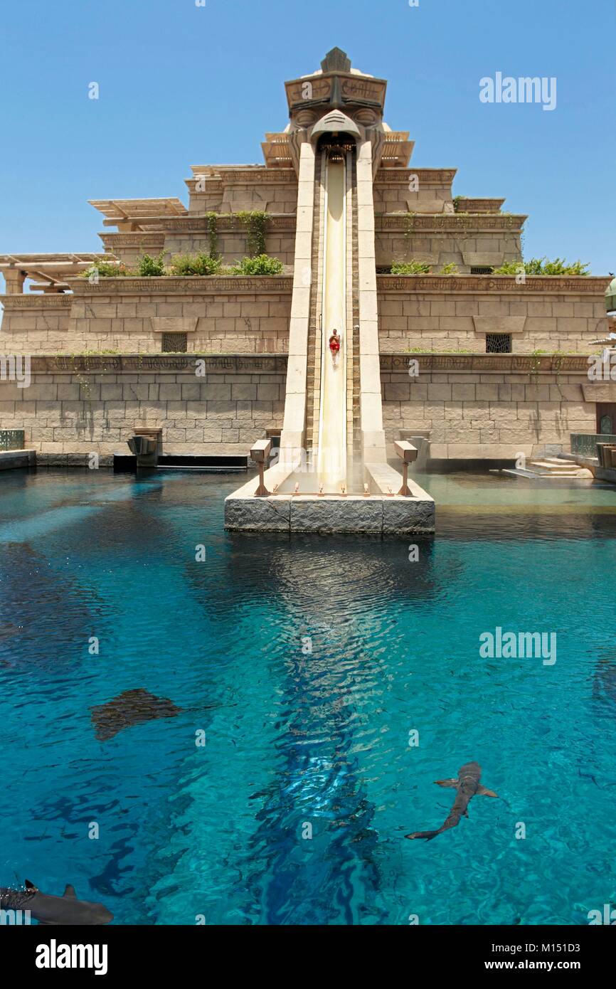 United Arab Emirates, Dubai, Atlantis The Palm Hotel, Aquaventure Stock Photo