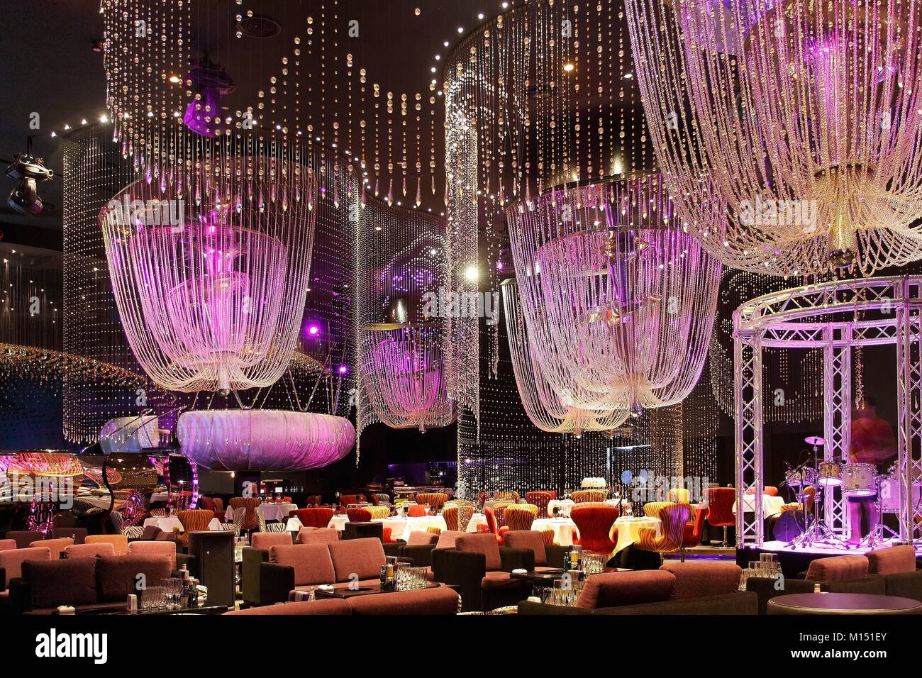 United Arab Emirates, Dubai, Cavalli club Stock Photo