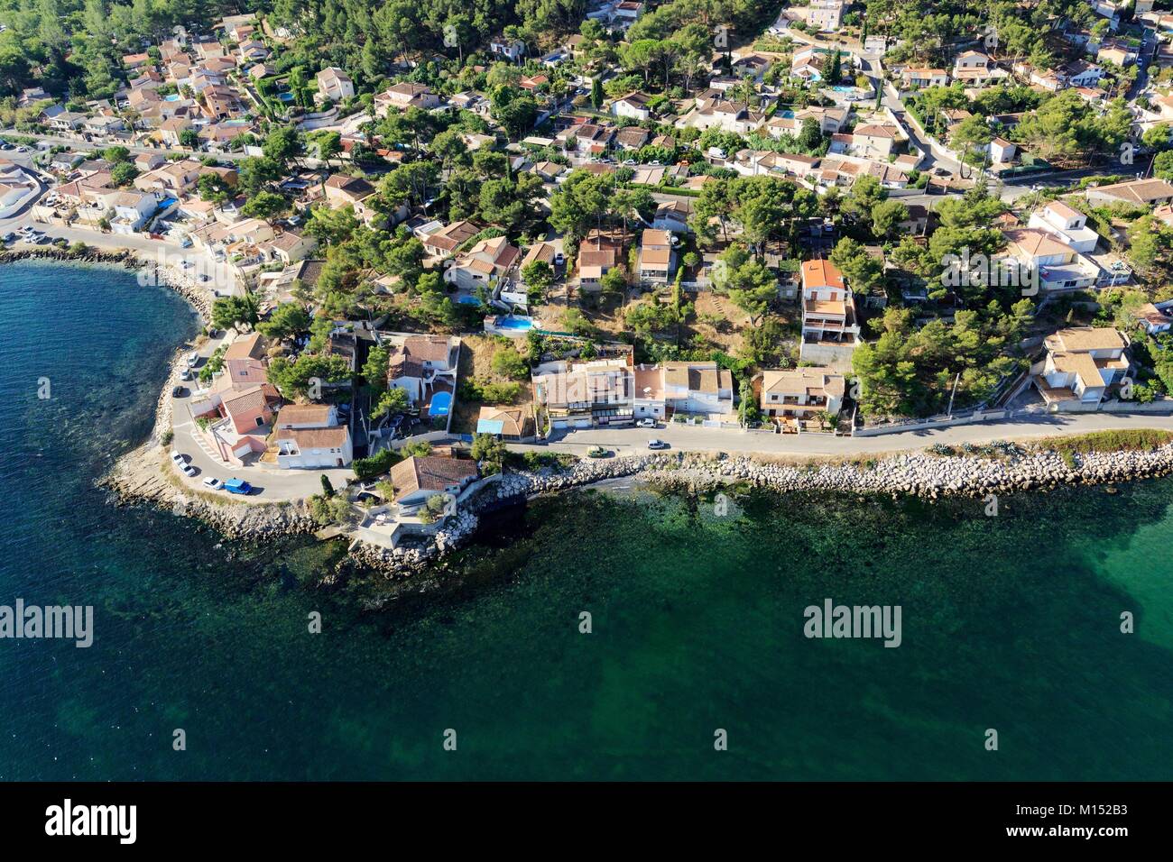 France Bouches Du Rhone Saint Mitre Les Remparts Varage District Etang De Berre Aerial View Stock Photo Alamy