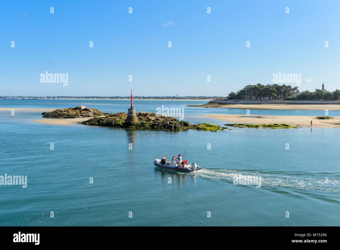 France, Loire Atlantique, Guerande peninsula, Le Croisic, Pen Bron channel Stock Photo