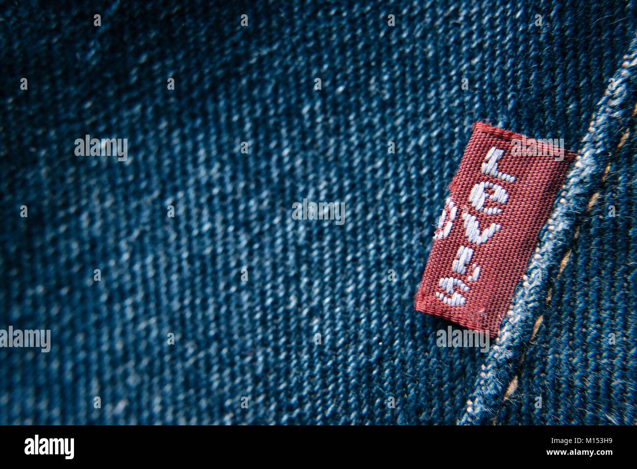 Petaling Jaya,Selangor,Malaysia - Jan 24th 2018 : closeup detail of levi's  red tag on levi's jeans. Levi Strauss is a famous American clothing company  Stock Photo - Alamy