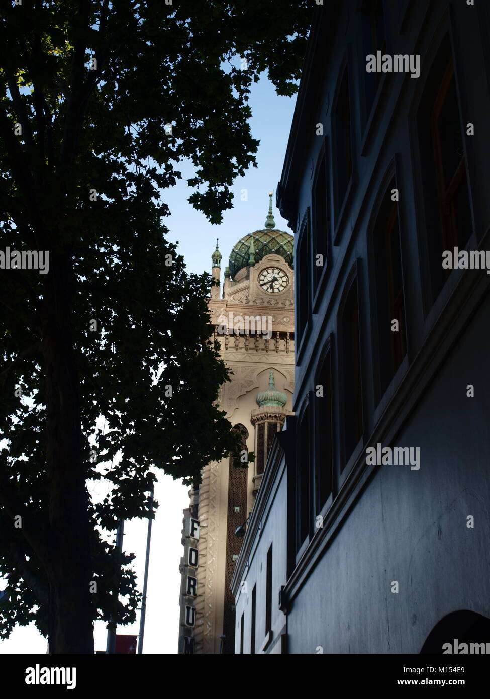 Melbourne Forum clock tower, Victoria, Australia Stock Photo