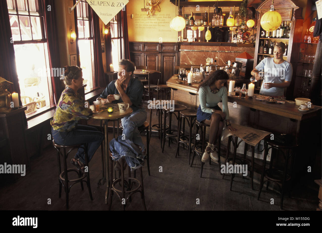 The Netherlands. Utrecht. Typical Dutch type of bar called brown cafe. Stock Photo