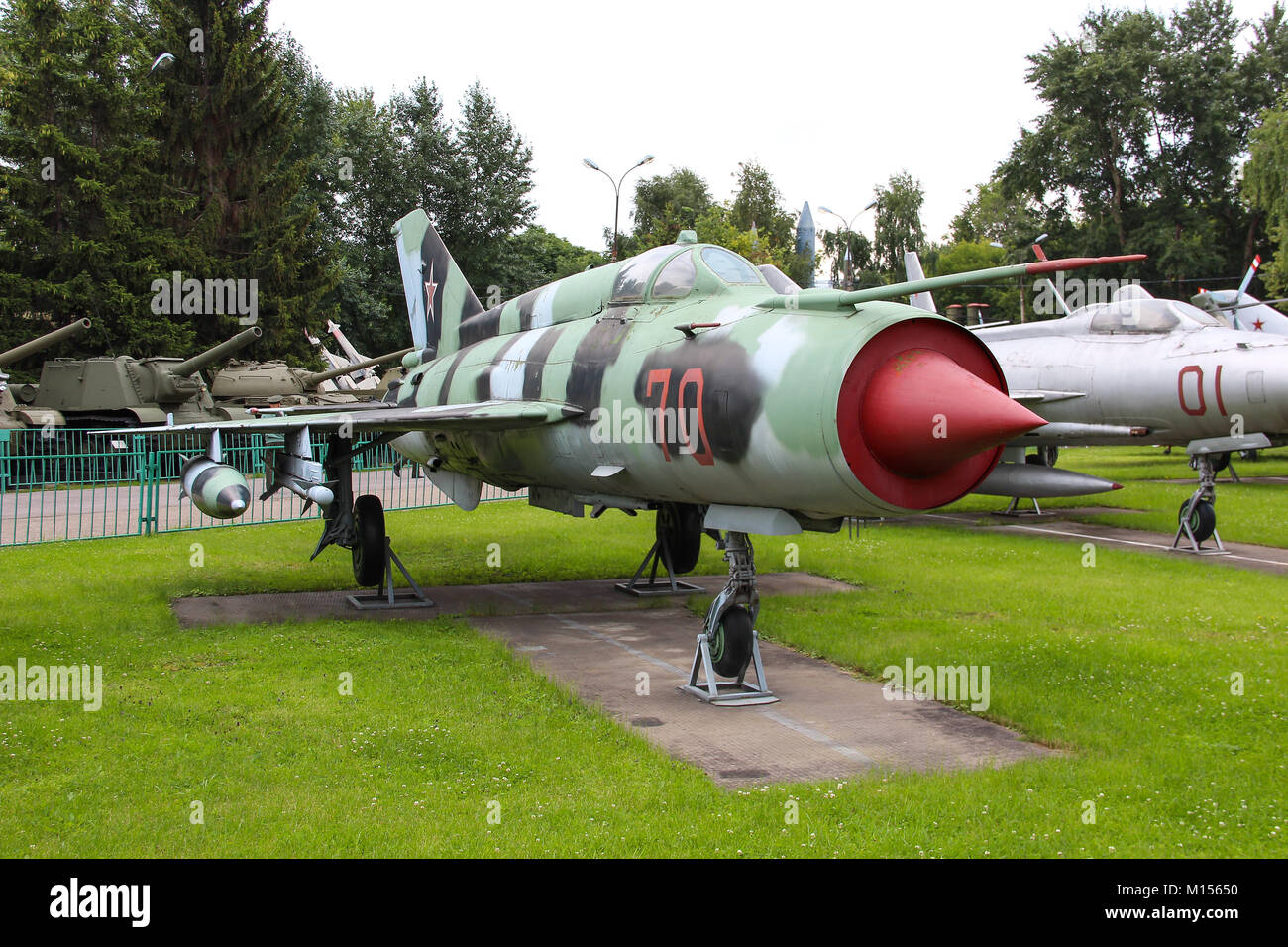 Soviet historical MiG-21 at the Central Museum of Armed forces Stock Photo