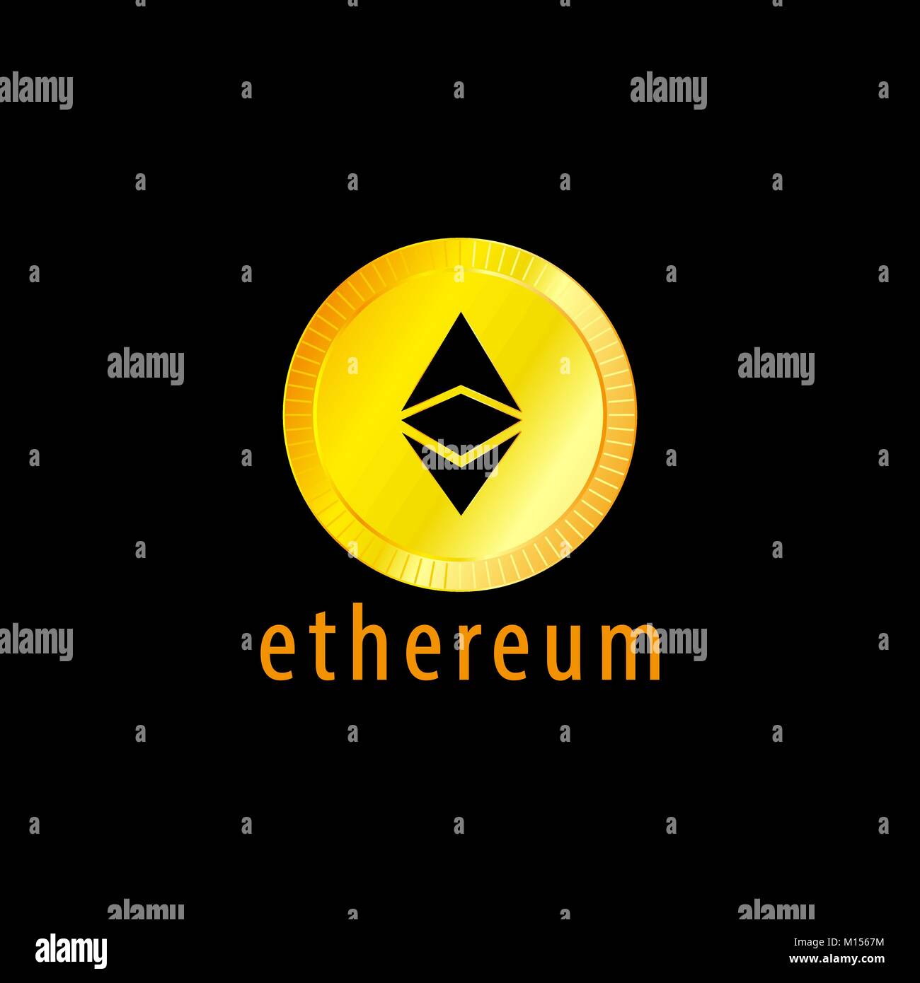 Golden Coin With Ethereum Sign Money And Finance Symbol Vector Stock Vector Image Art Alamy