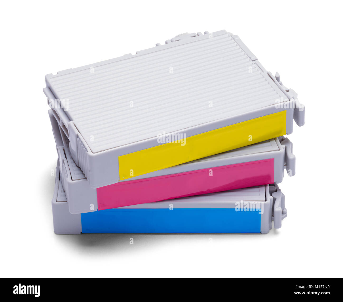 Three Computer Printer Cartridges Isolated on White Stock Photo Alamy