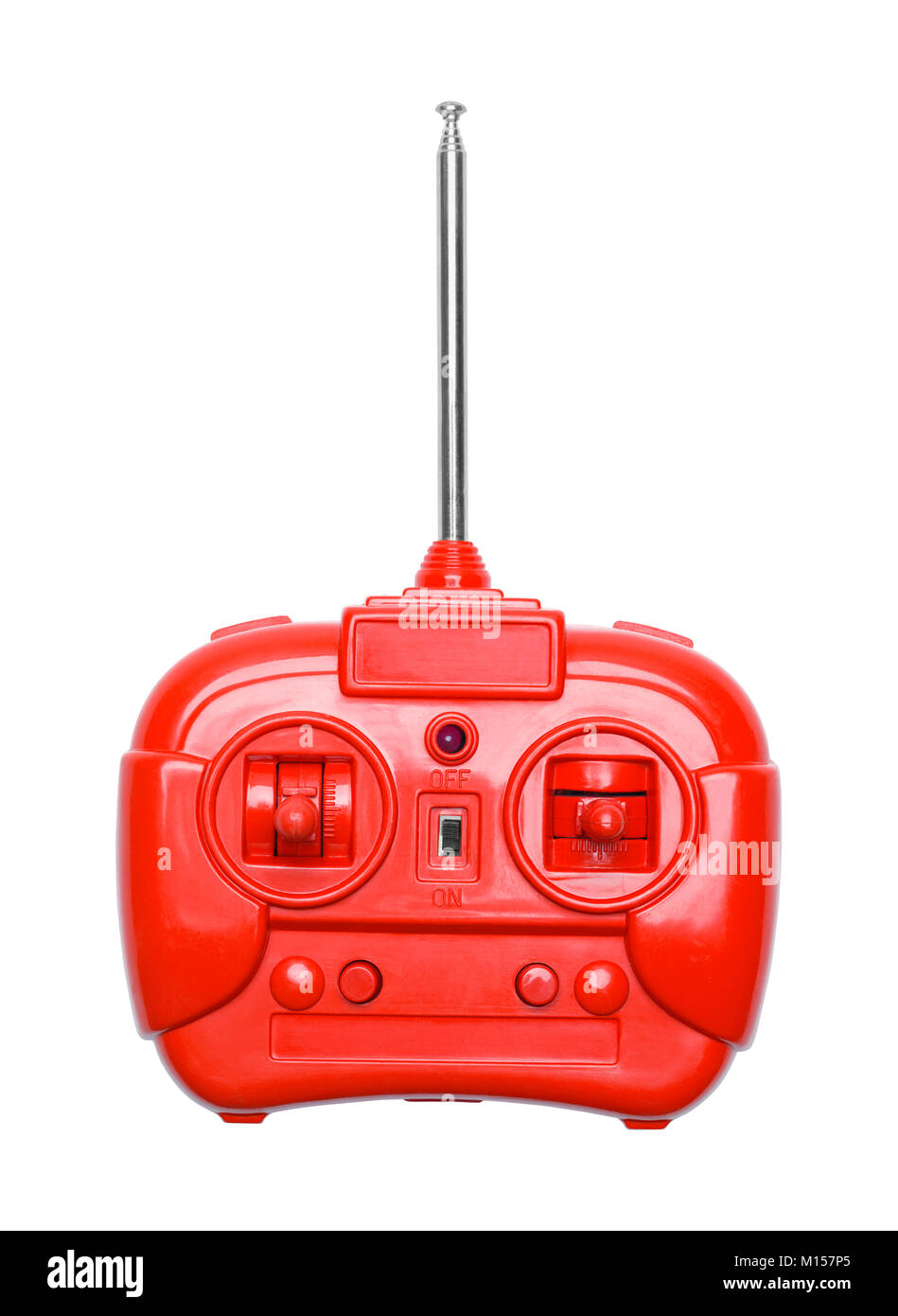 Red Radio Control Remote Isolated on a White Background. Stock Photo