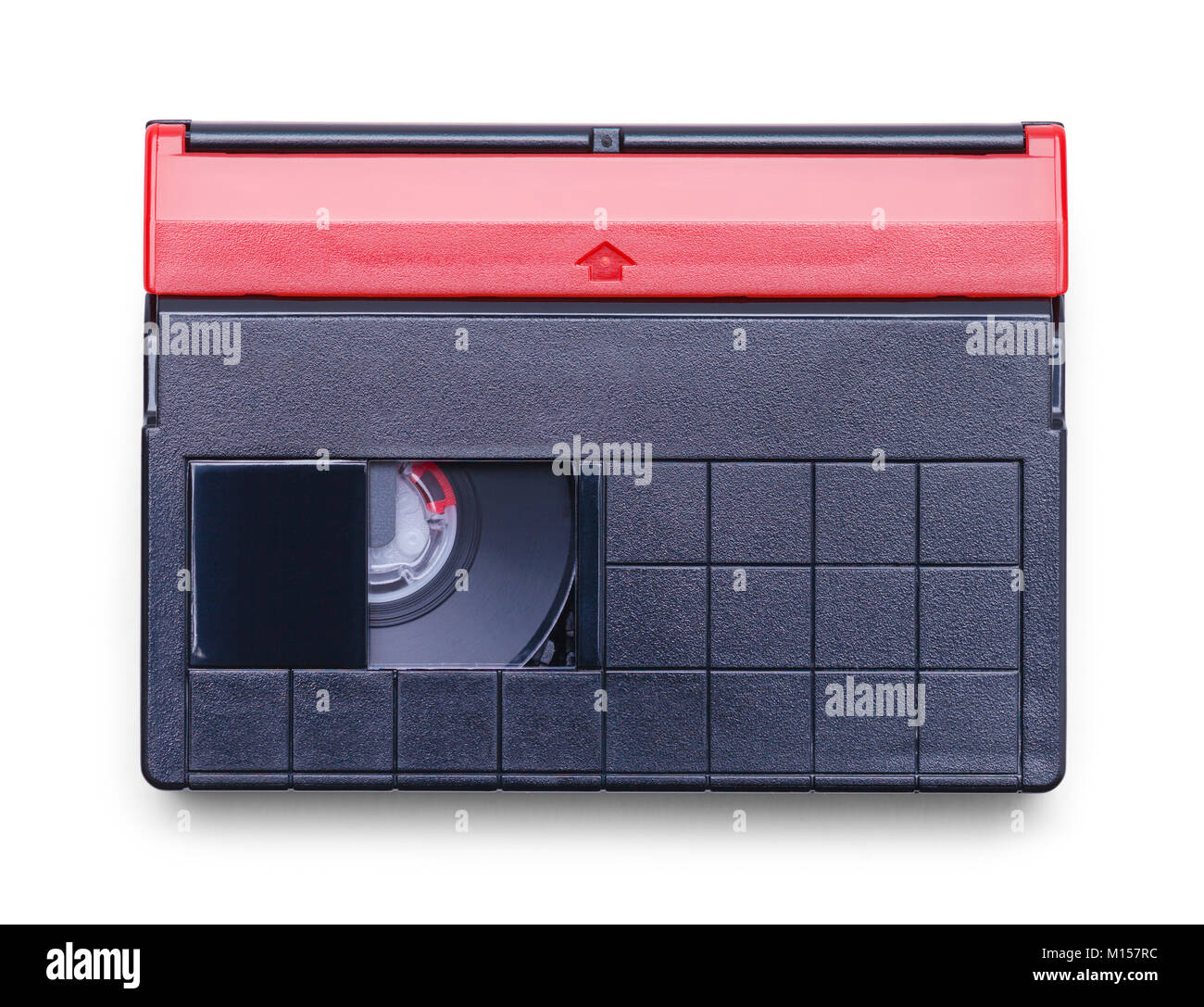 Video Cassette Tape for Home Movie Camera Isolated on a White Background. Stock Photo