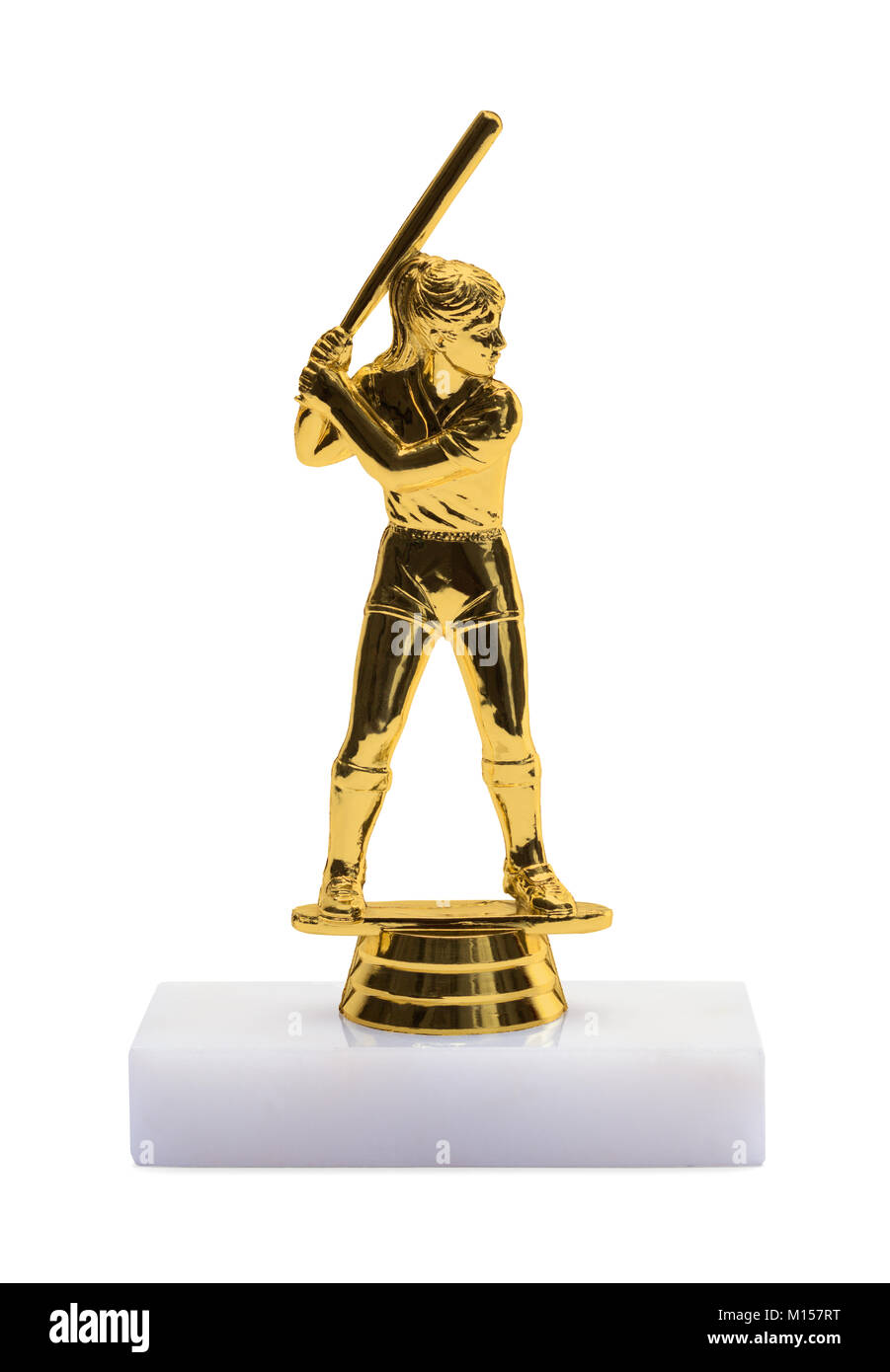 Girls Softball Trophy Isolated on a White Background. Stock Photo