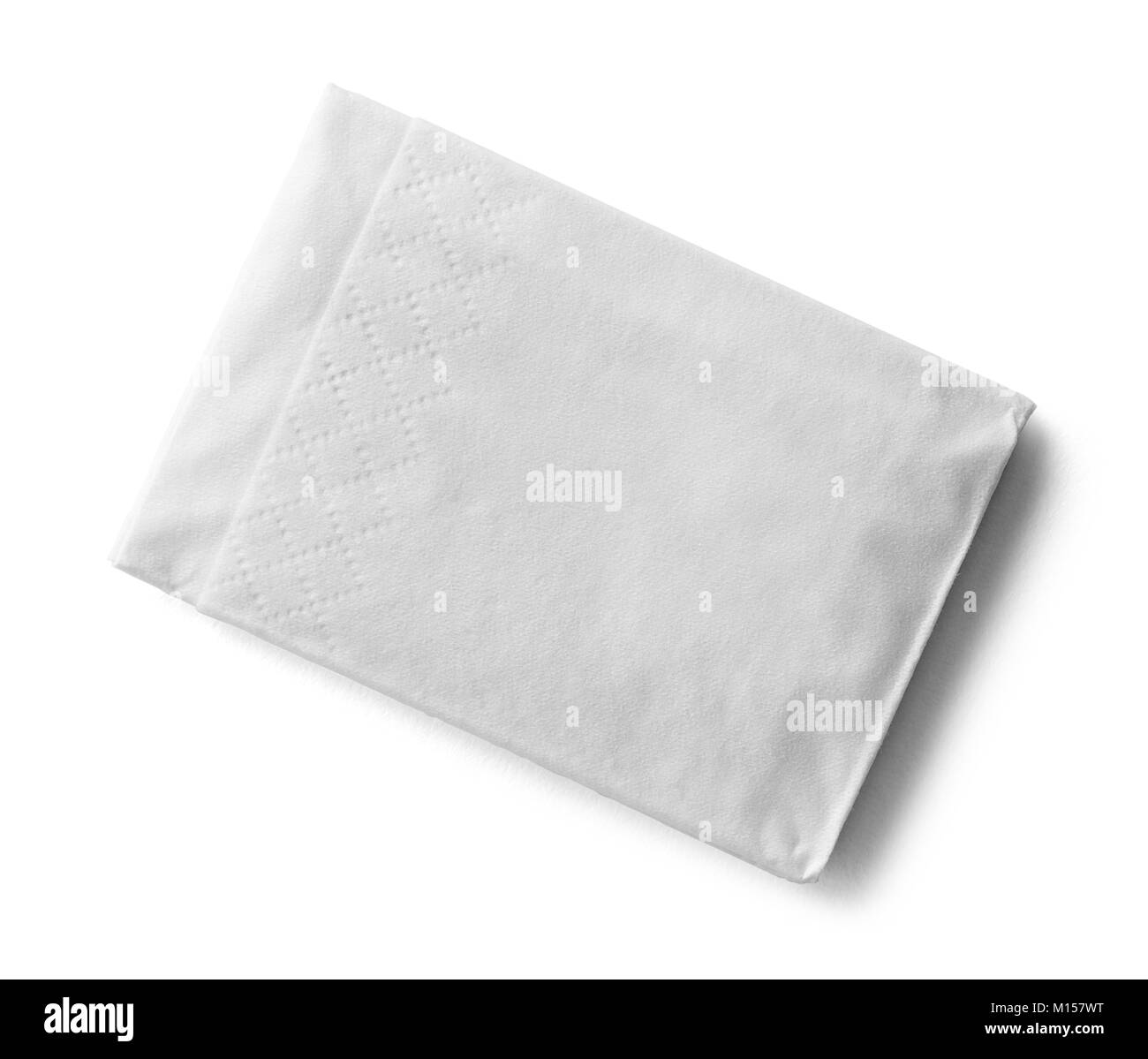 Single Folded Tissue Isolated on a White Background. Stock Photo