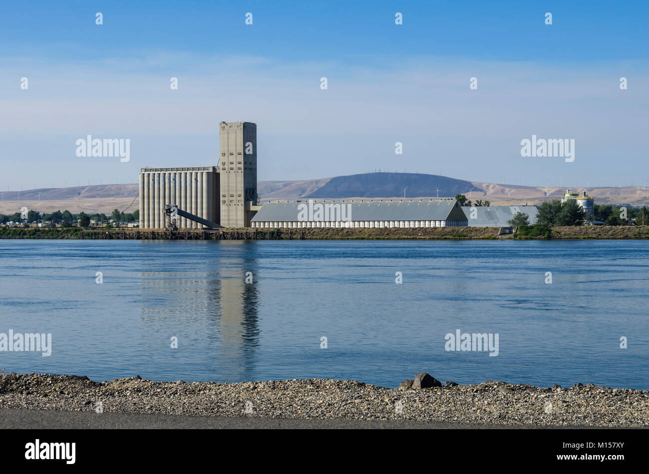 Connell Grain Growers storage and loading facility.  Kennewick, Washington, USA Stock Photo