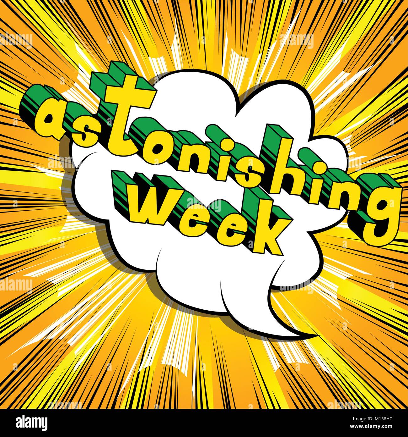 Astonishing Week - Comic book style phrase on abstract background Stock ...