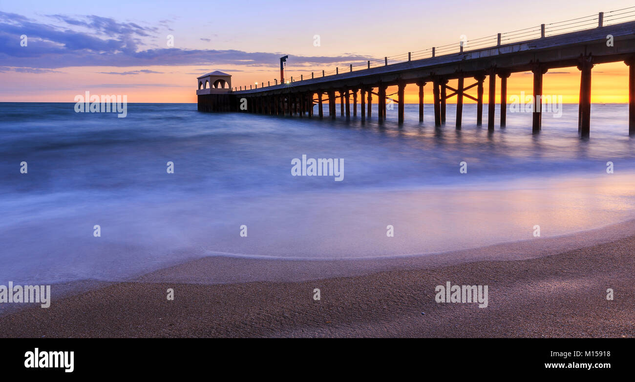 Pier on the coast of the Caspian Sea near Baku.Azerbaijan Stock Photo