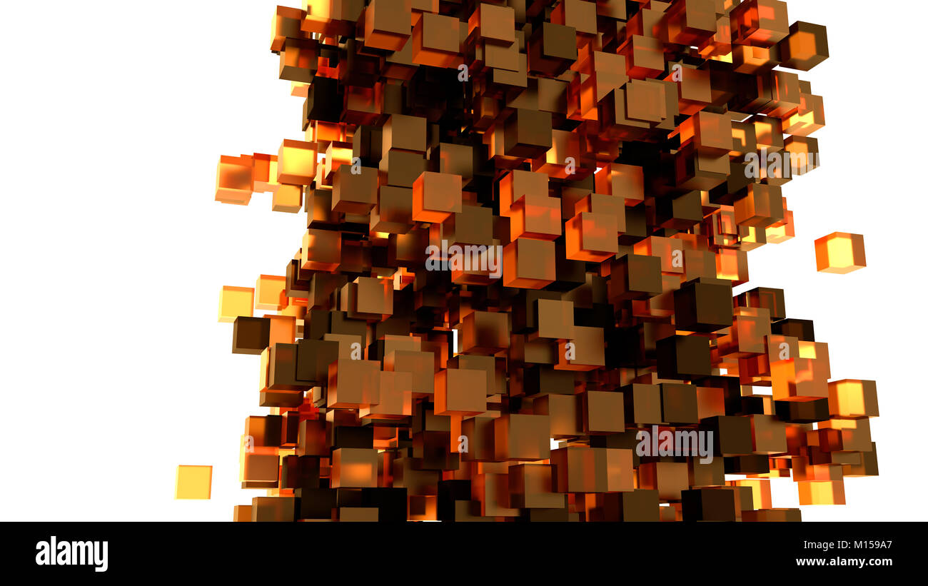 Abstract Image Of Cubes Background In Orange Toned Stock Photo - Alamy