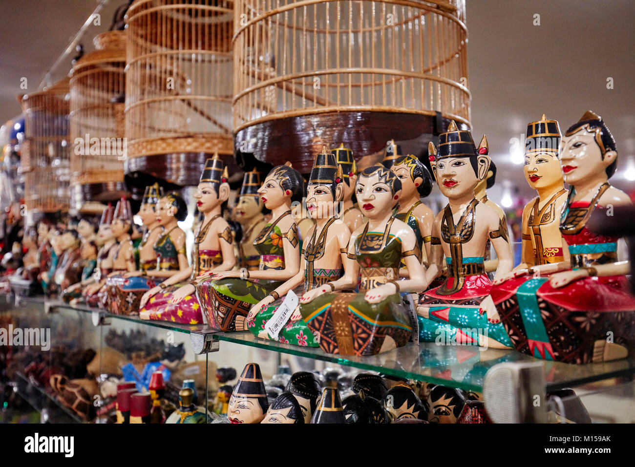 Selection of traditional souvenirs for sale at Hamzah Batik shop